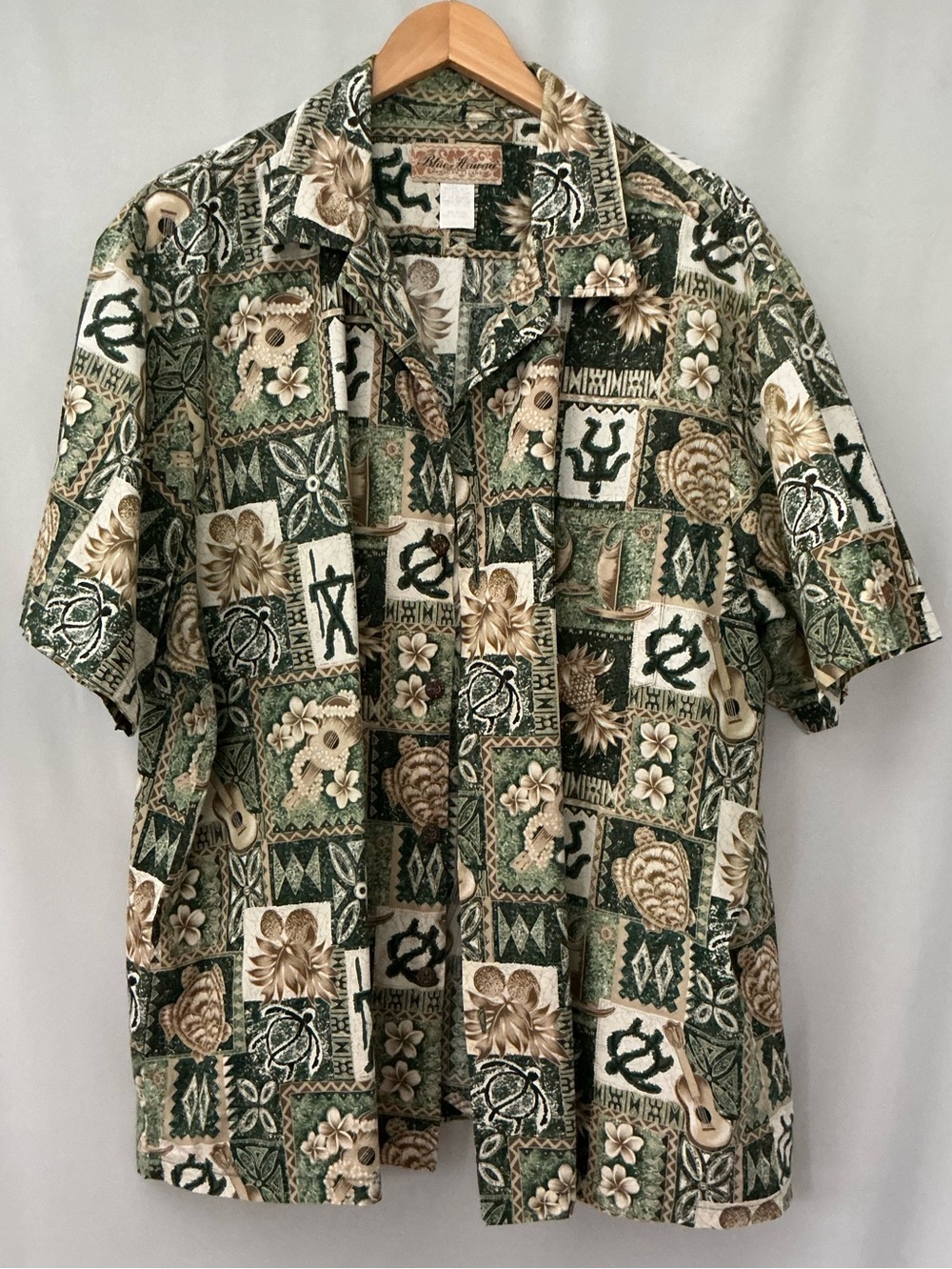 Vintage Blue Hawaii Hawaiian Shirt  Made in Hawaii 2XL Cotton